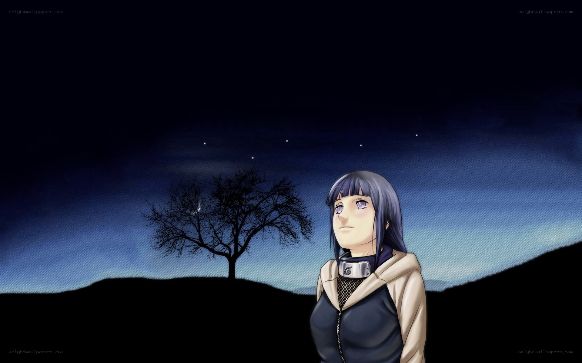 Naruto character at night