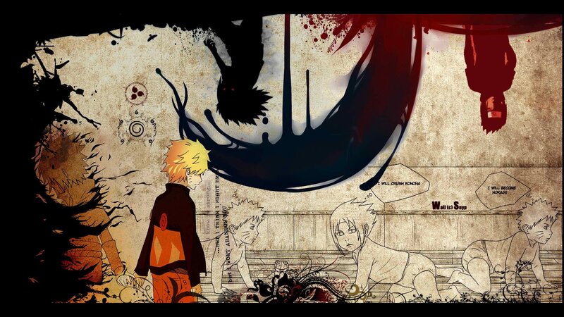 Naruto Character Collage — Brown
