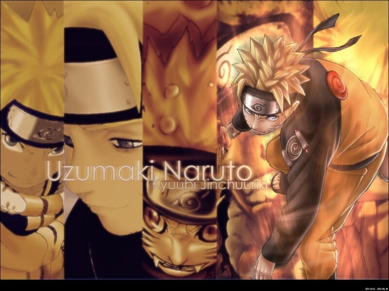 Naruto Character Collage — Yellow, Dramatic, Anime