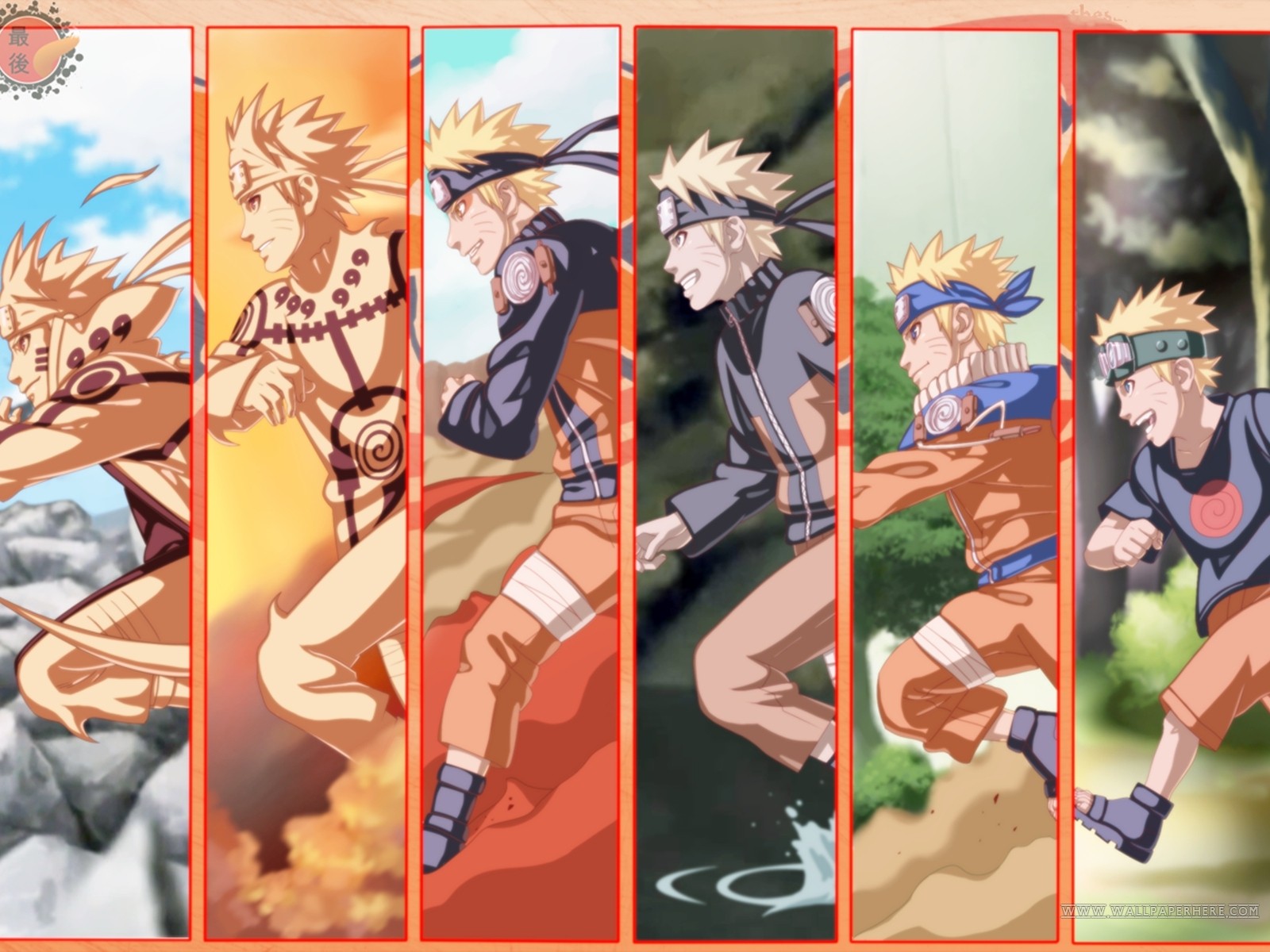 Naruto character evolution collage