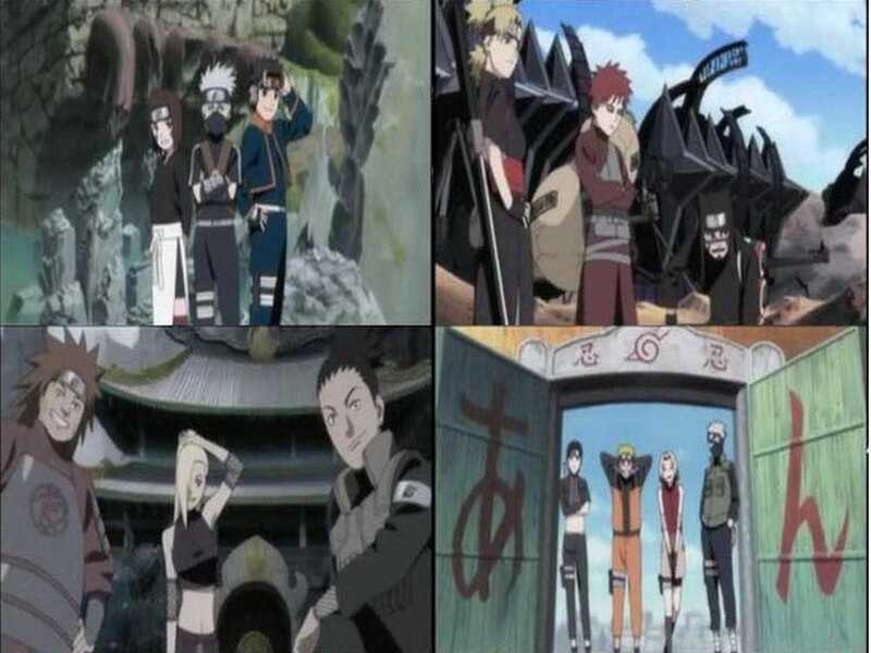 Naruto character group scenes