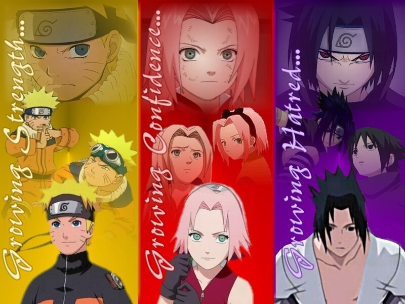 Naruto character growth collage