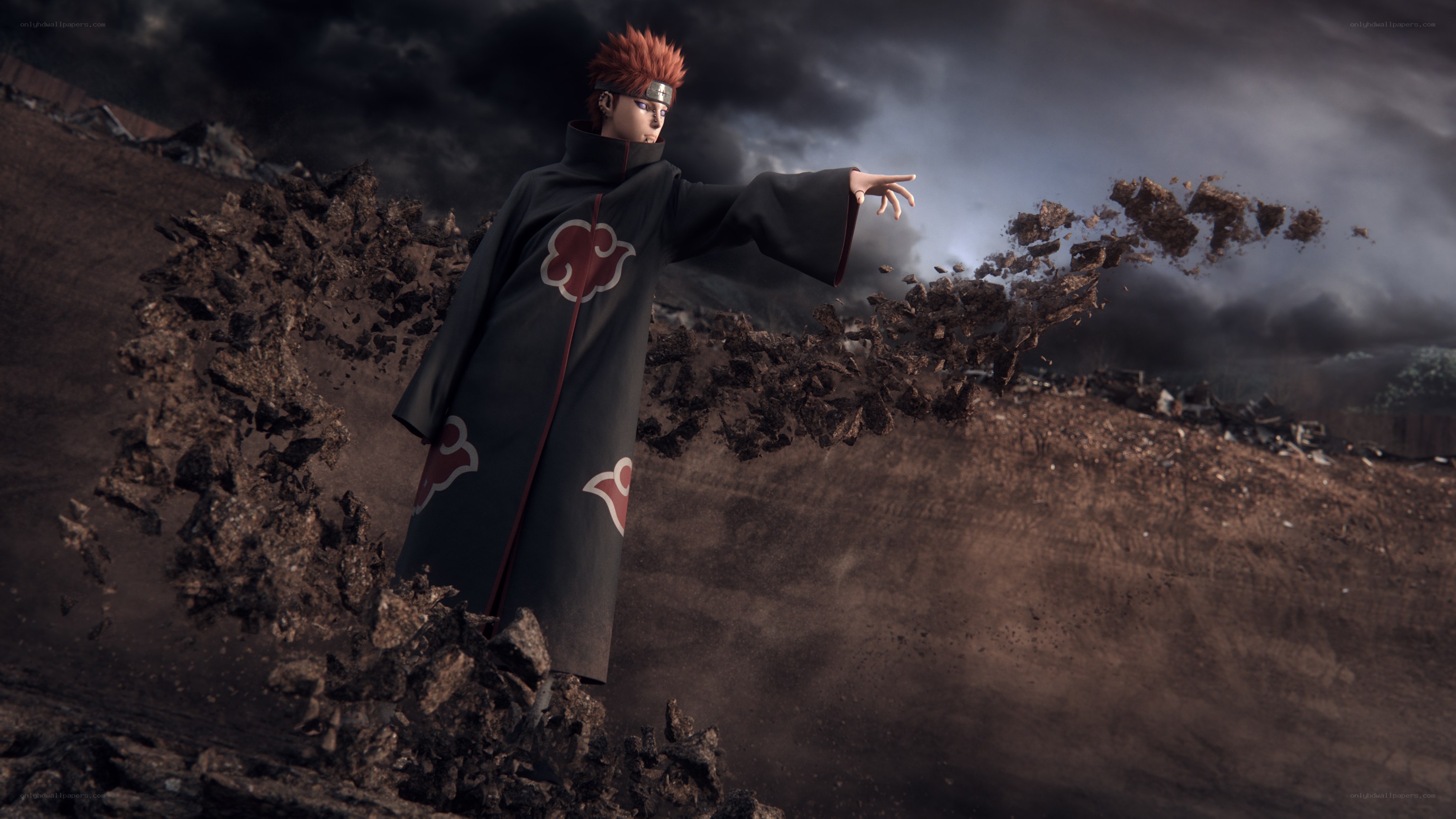 Naruto character in Akatsuki cloak