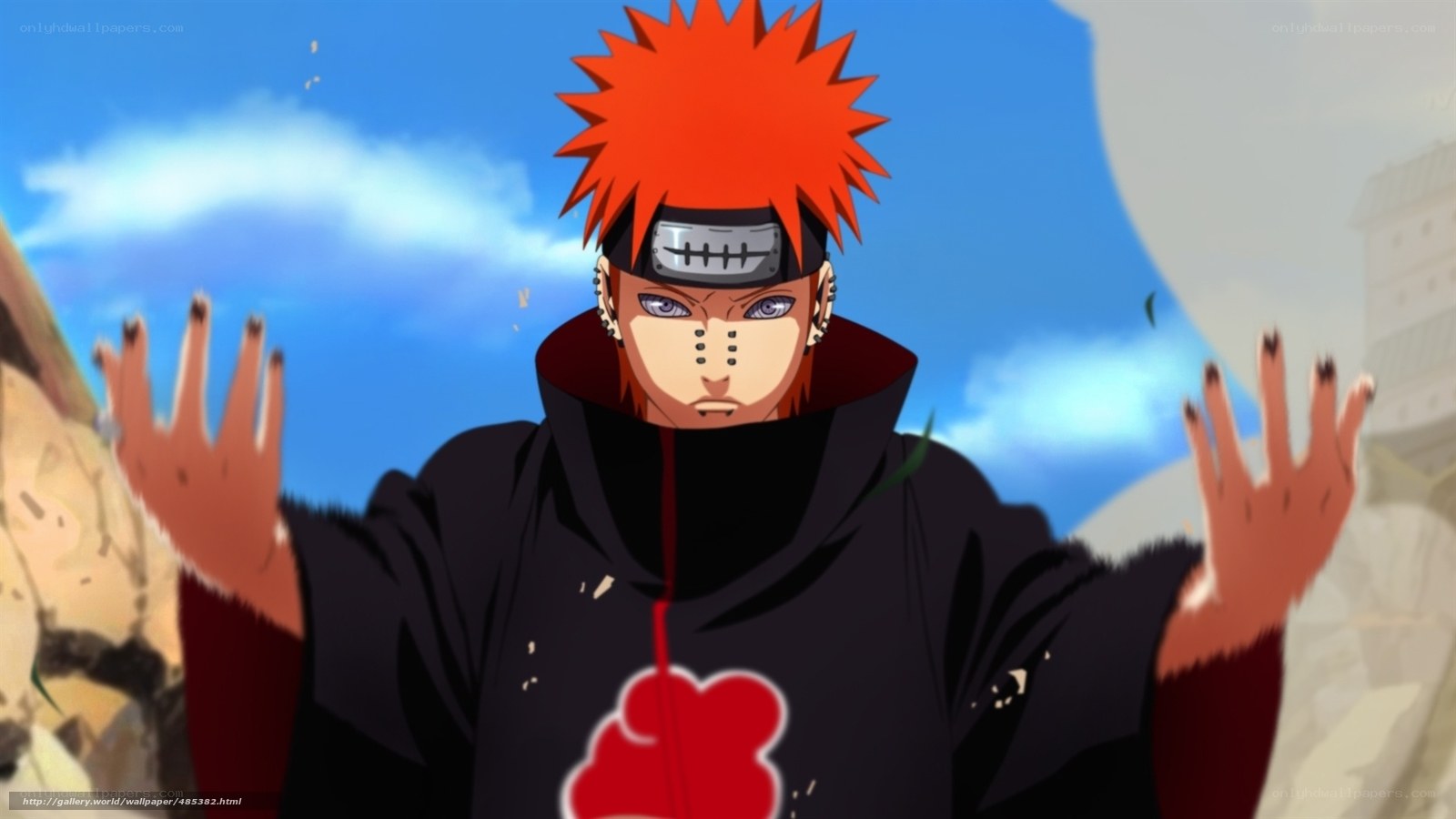 Naruto character in Akatsuki cloak