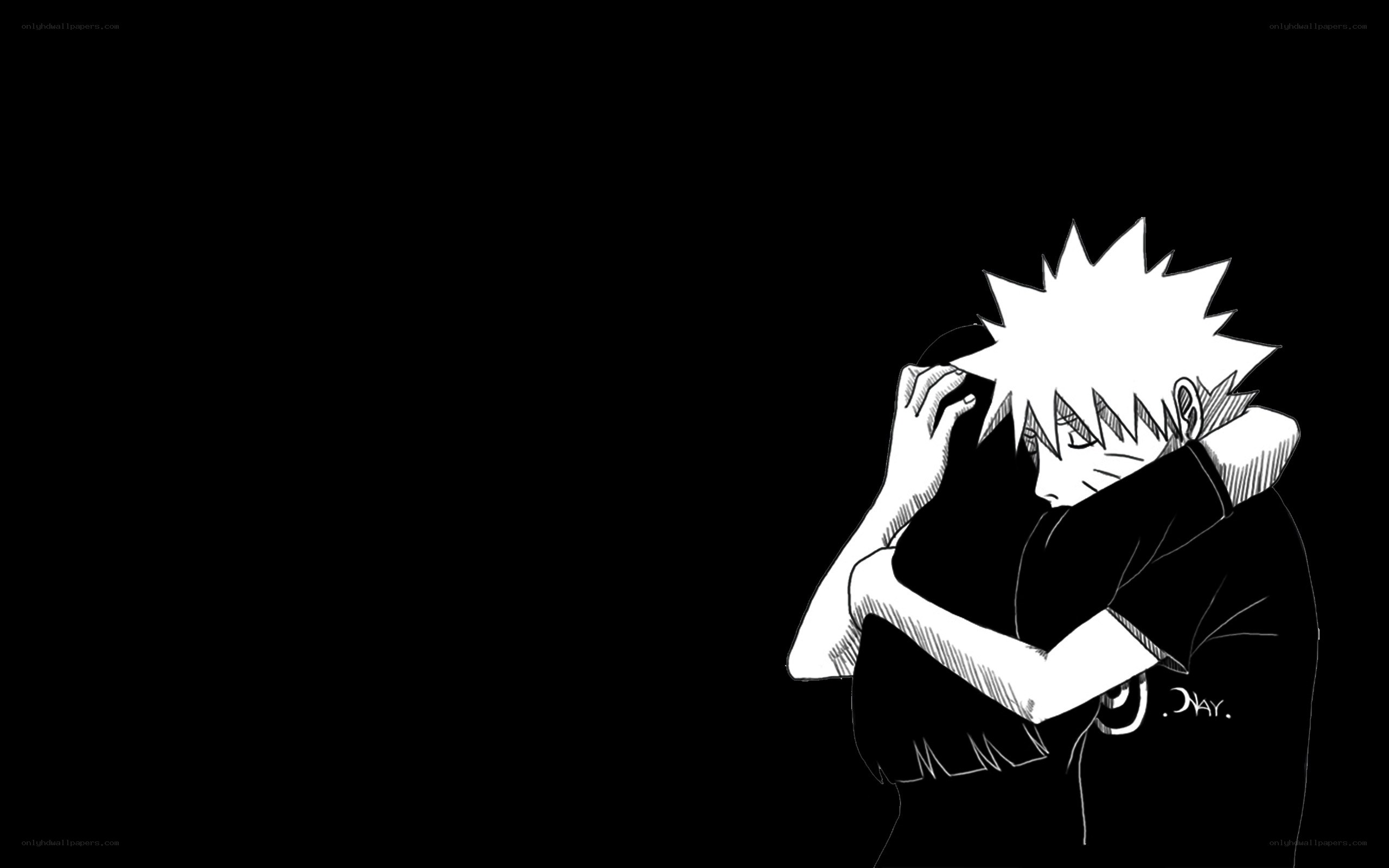 Naruto character in black and white