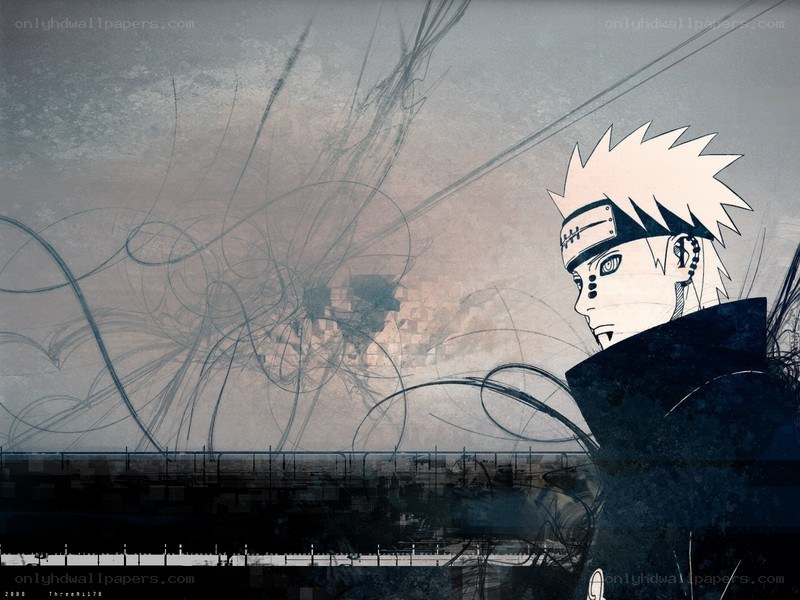 Naruto character in dark art style