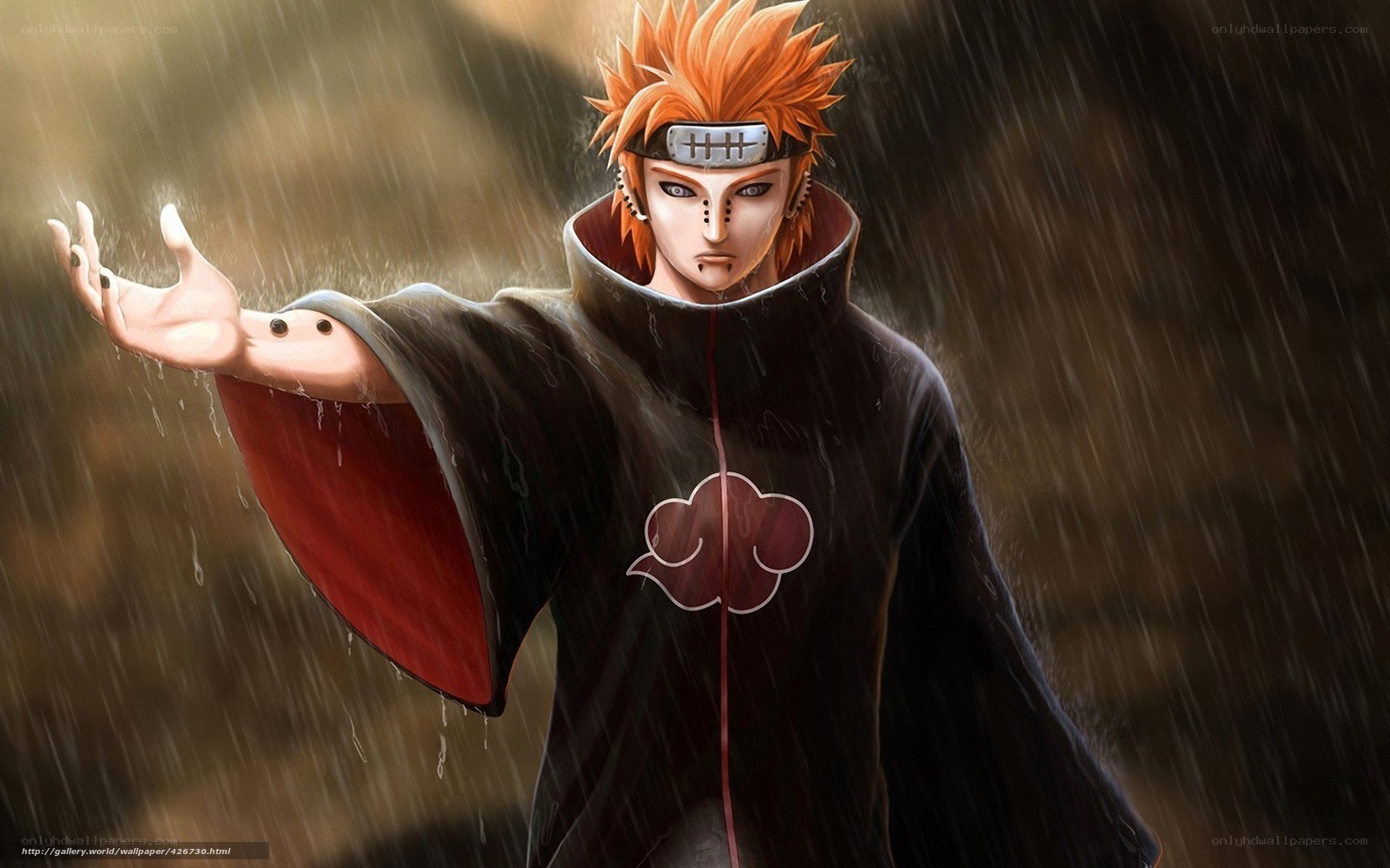 Naruto character in rain