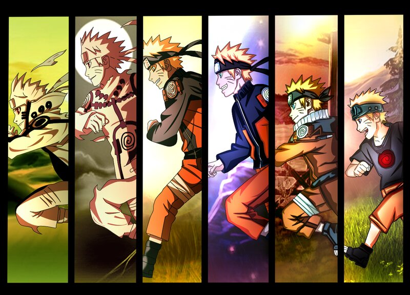 Naruto Character Panels — Orange, Dynamic, Sunset