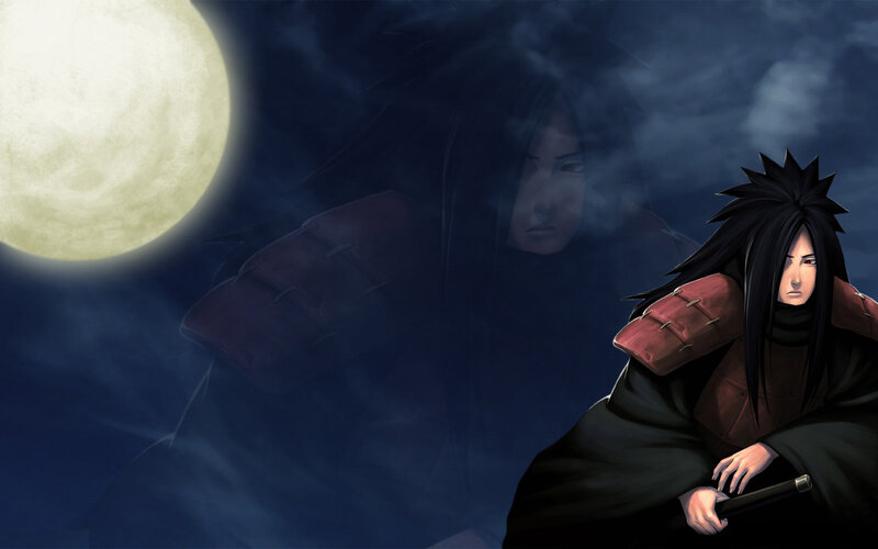 Naruto character under moonlight