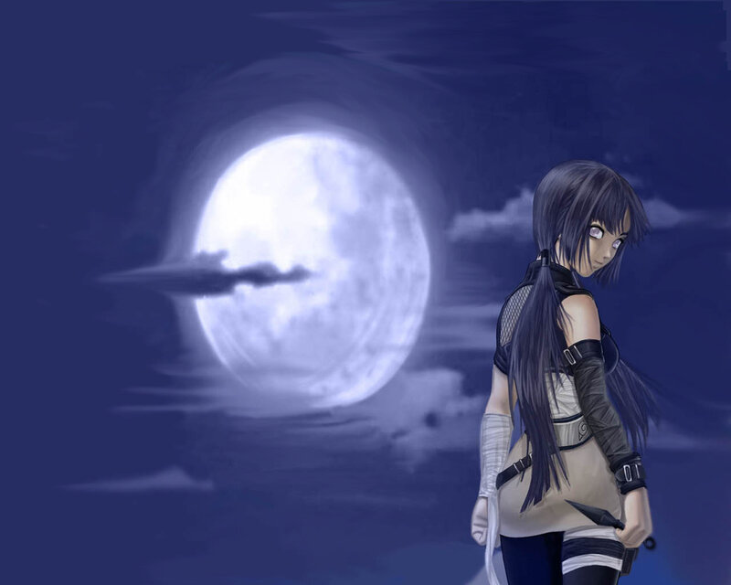 Naruto character under moonlight