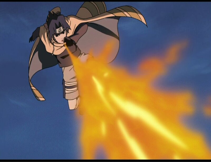 Naruto character using fire jutsu
