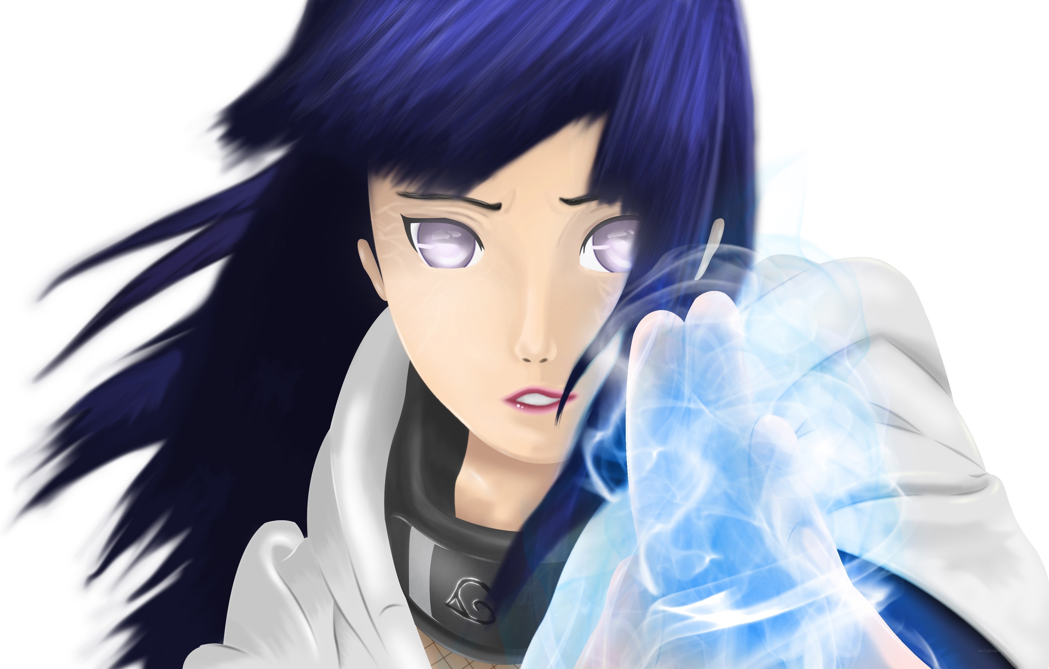 Naruto character with blue chakra