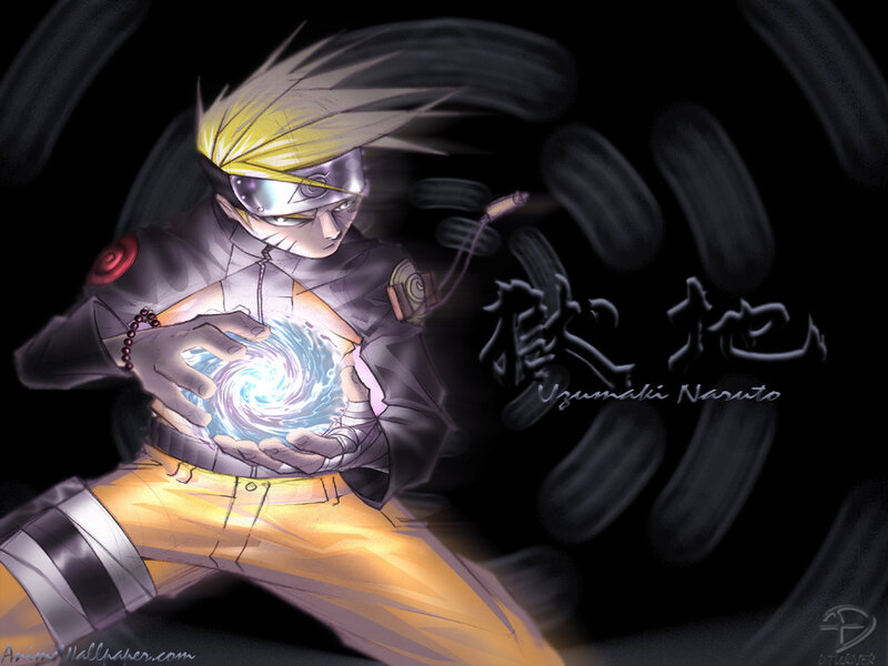 Naruto Character with Chakra — Black, Dramatic
