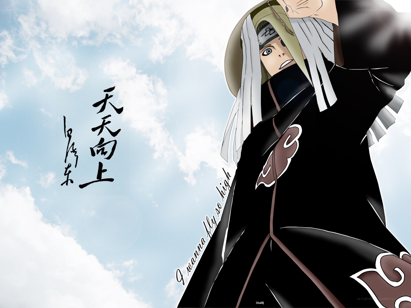 Naruto character with cloud cloak