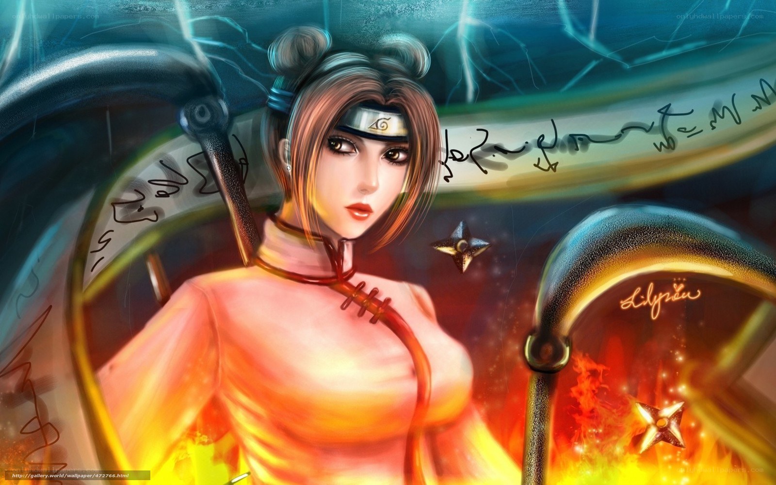 Naruto character with kunai