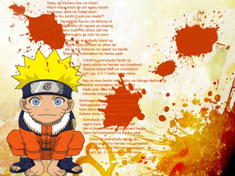 Naruto character with lyrics