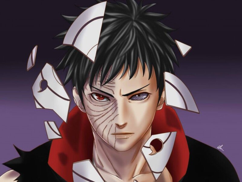 Naruto character with mask breaking