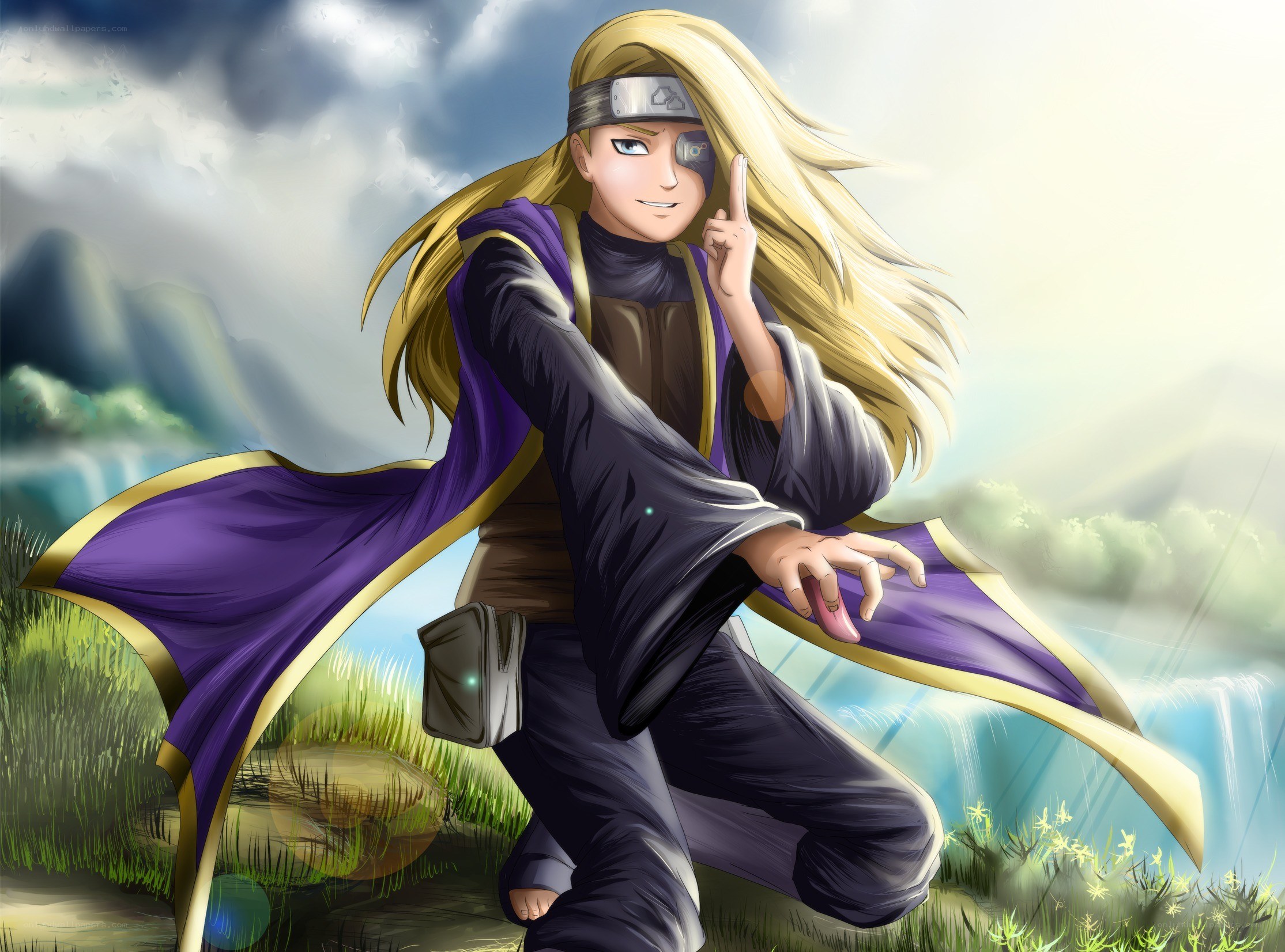 Naruto character with purple cloak