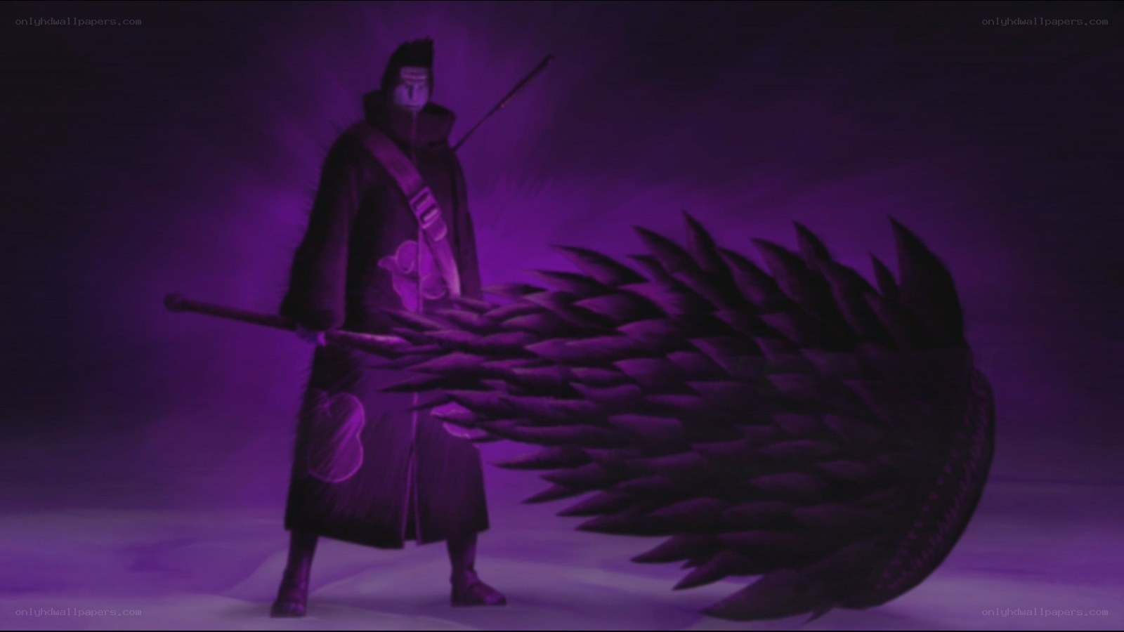 Naruto character with purple wings