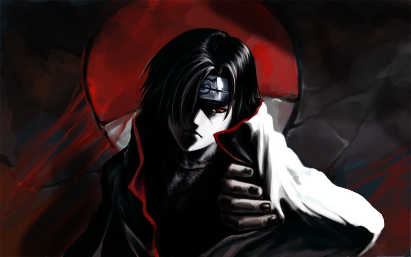 Naruto character with red background