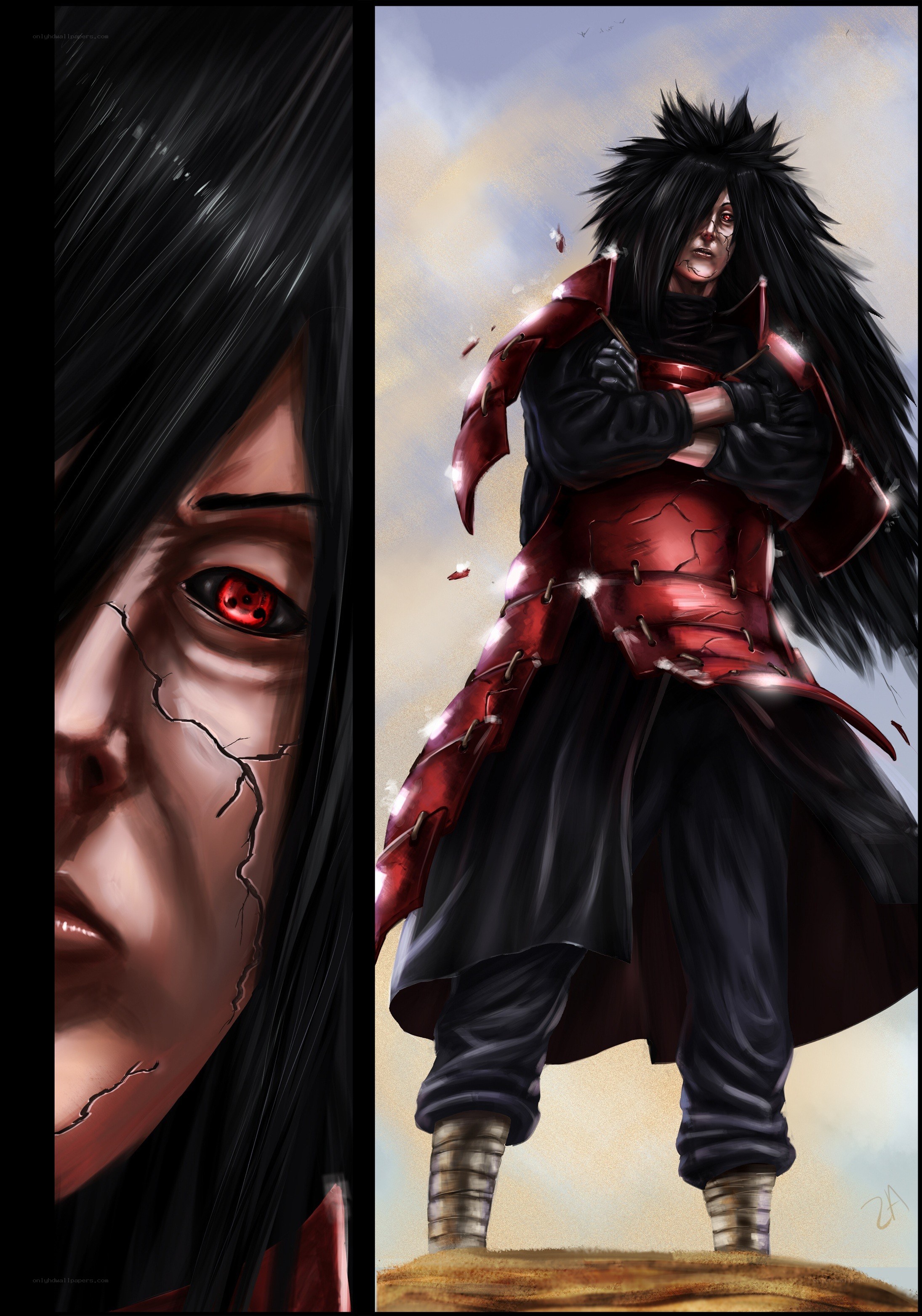 Naruto character with red eyes