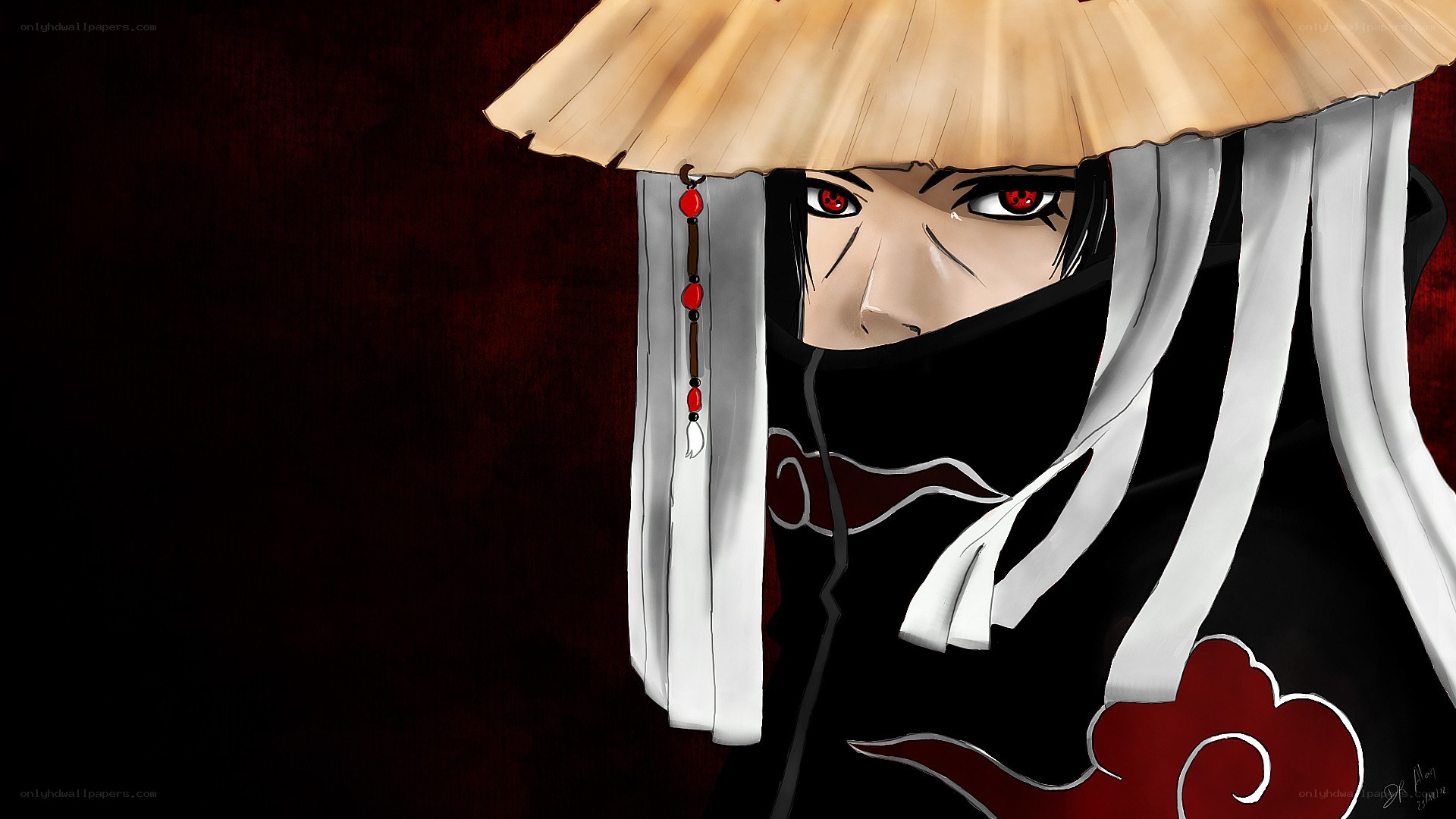 Naruto character with red eyes