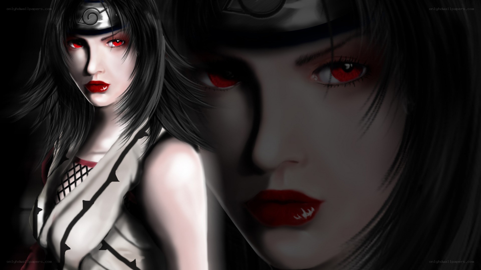 Naruto character with red eyes