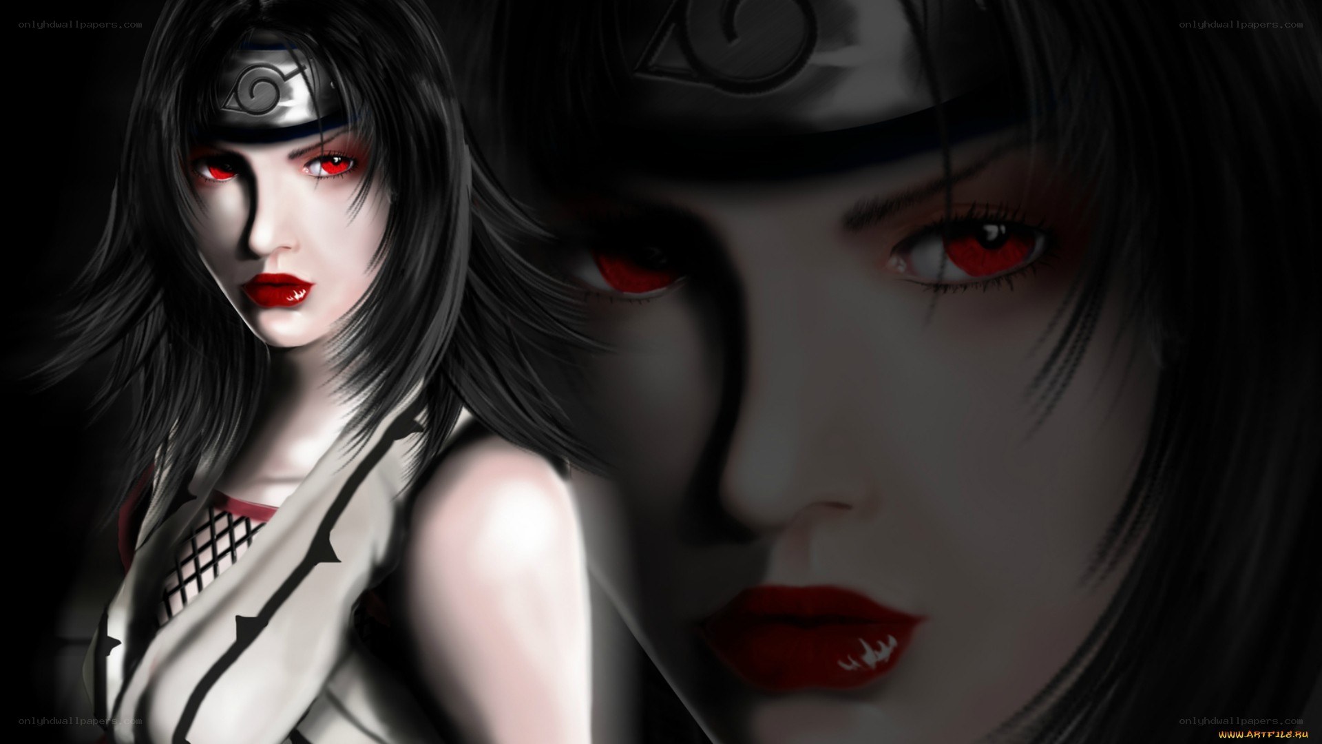 Naruto character with red eyes