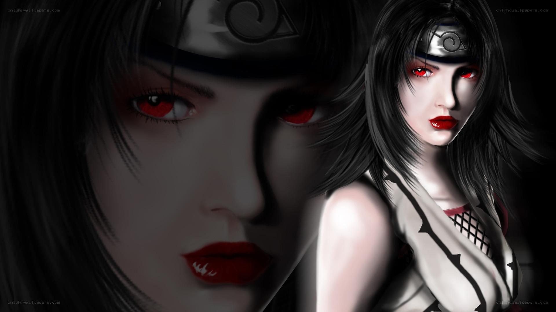 Naruto character with red eyes