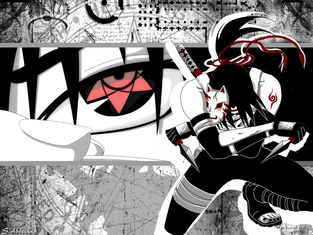 Naruto character with red eyes