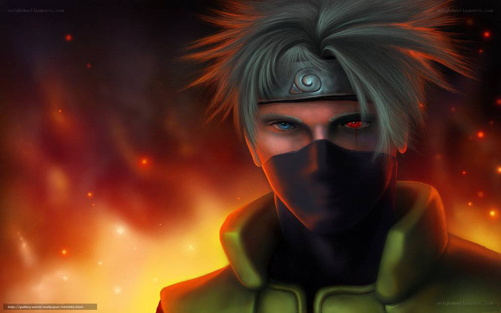 Naruto character with red eyes