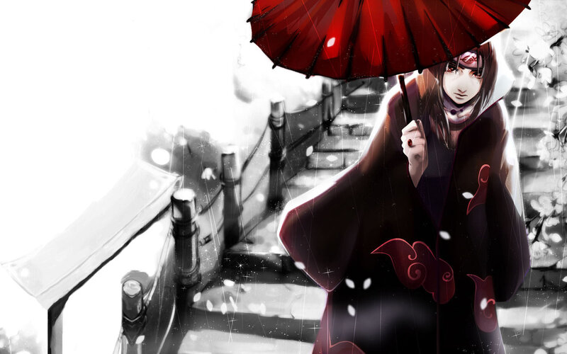 Naruto character with red umbrella