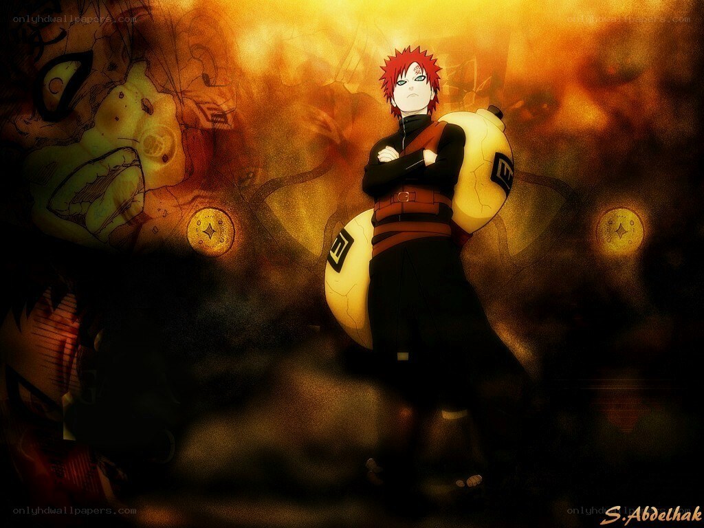 Naruto character with sand armor