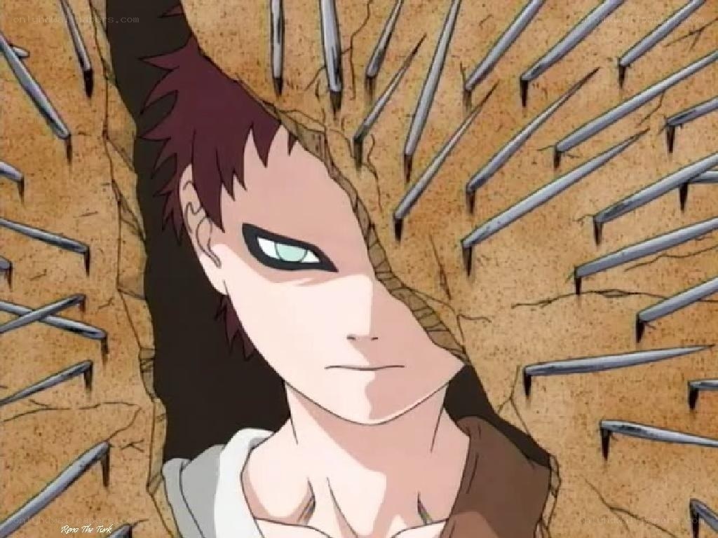 Naruto character with sand armor