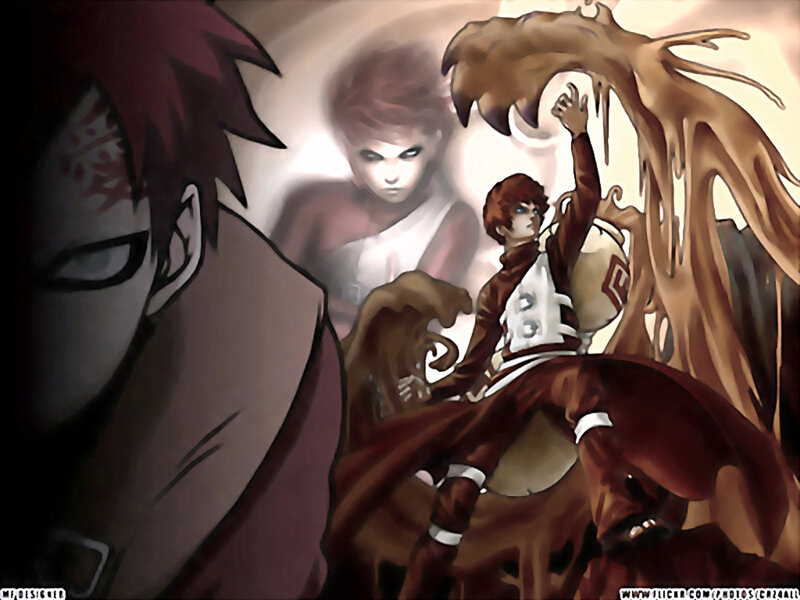Naruto character with sand creature
