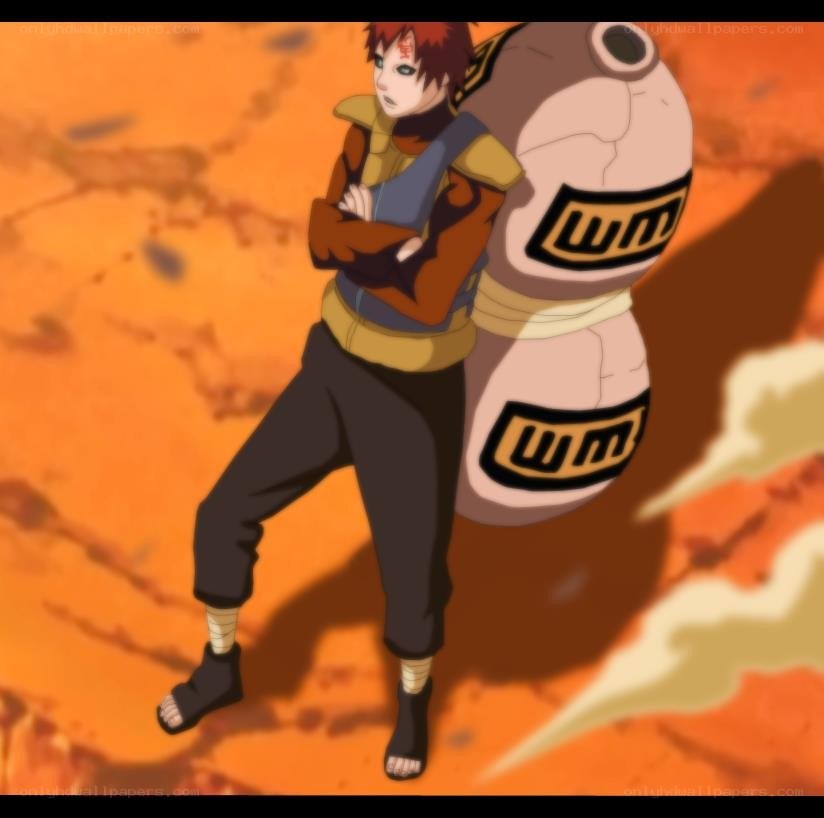 Naruto character with sand gourd