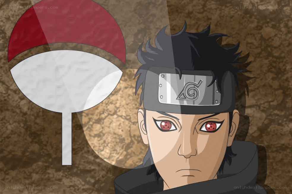 Naruto character with Sharingan eyes