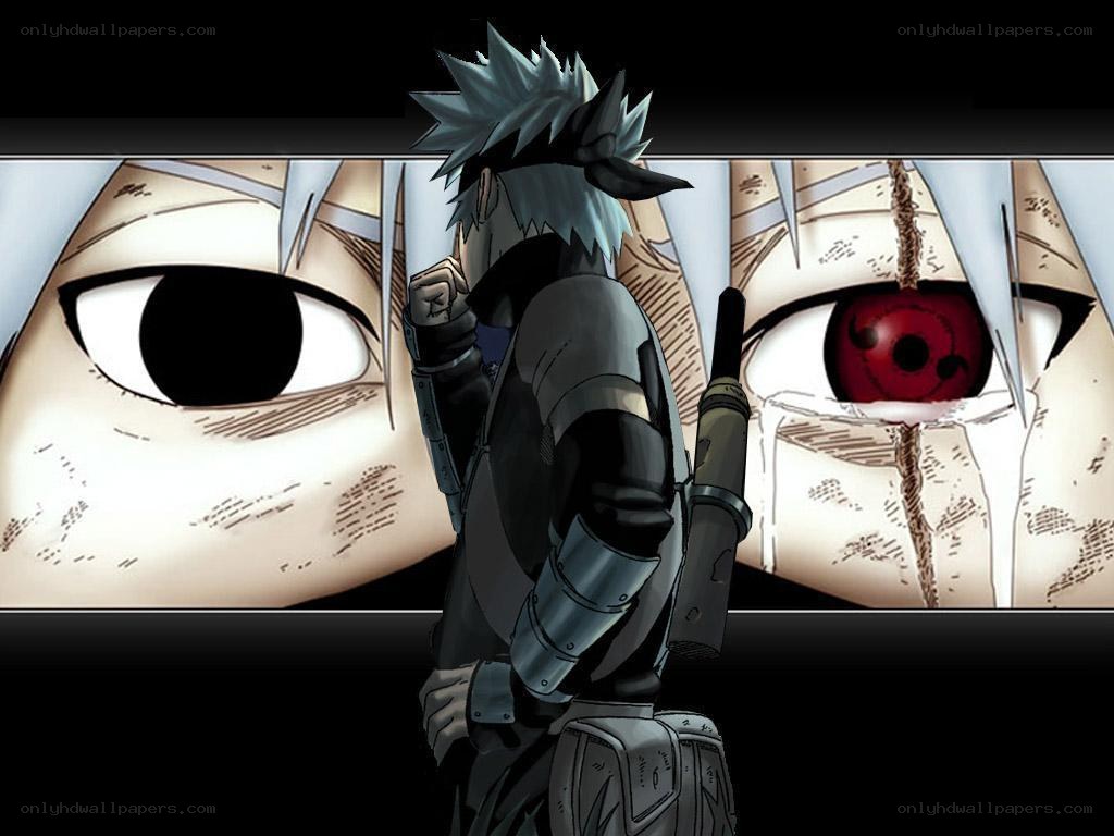 Naruto character with Sharingan eyes