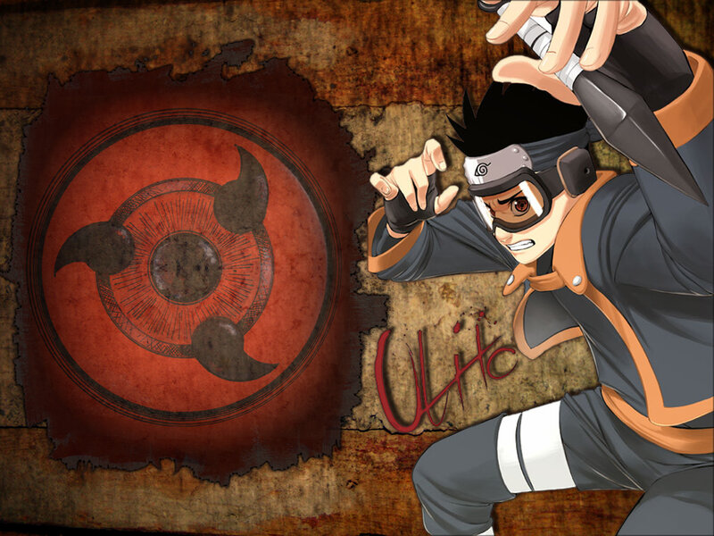 Naruto character with Sharingan symbol