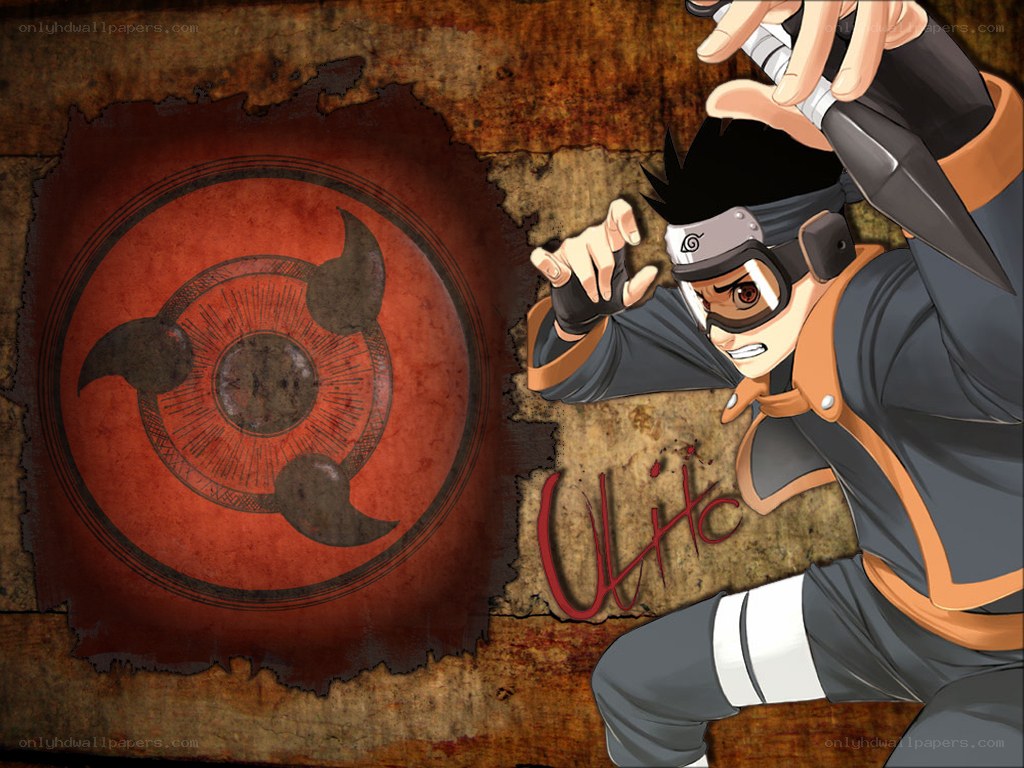 Naruto character with Sharingan symbol