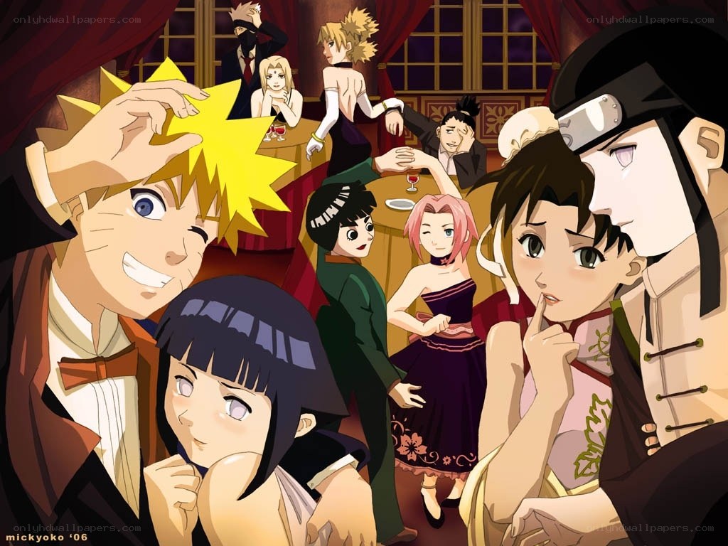 Naruto characters at a party