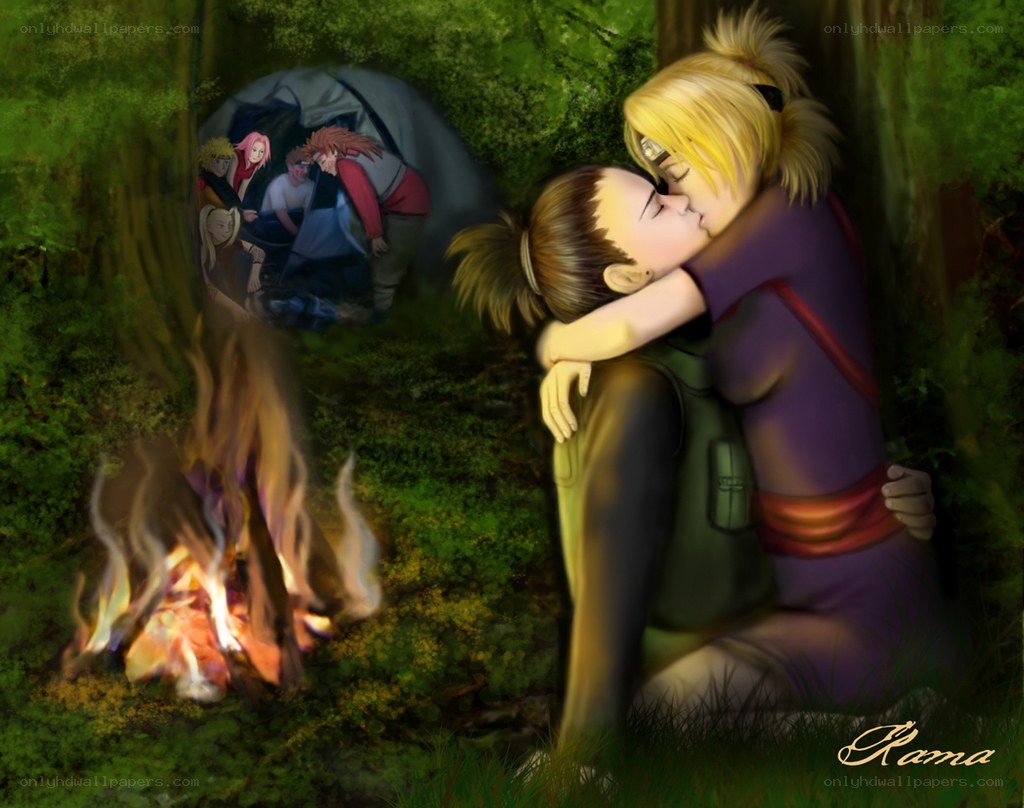 Naruto characters at campsite