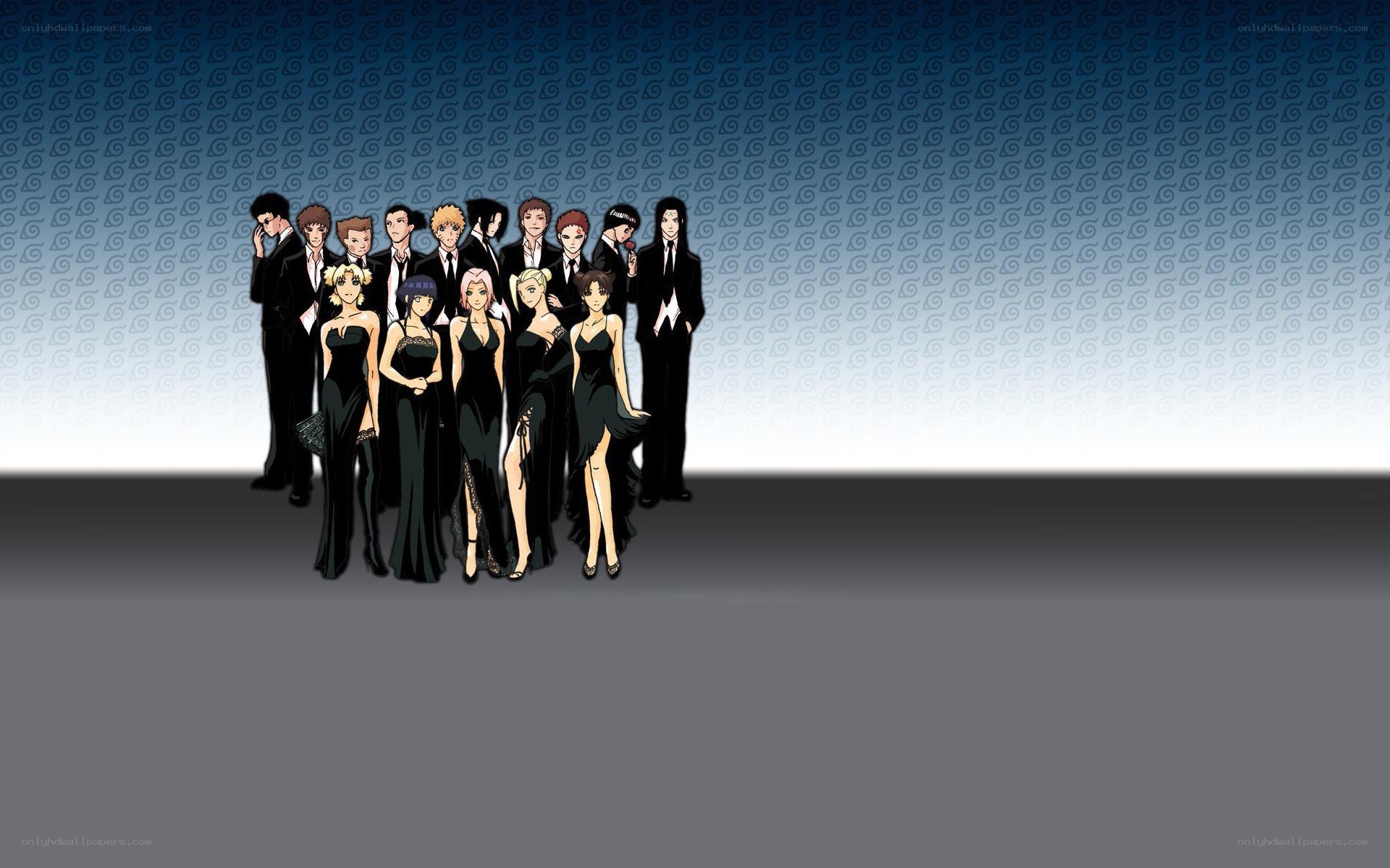 Naruto characters at formal event
