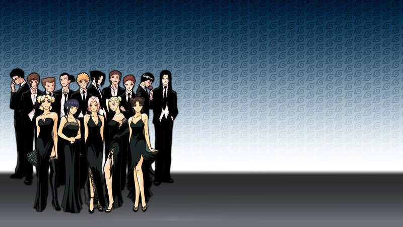 Naruto characters at formal event