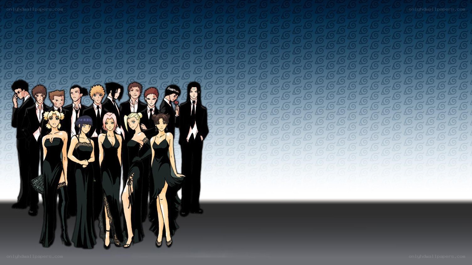 Naruto characters at formal event