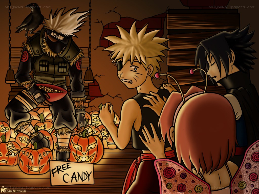 Naruto characters at Halloween