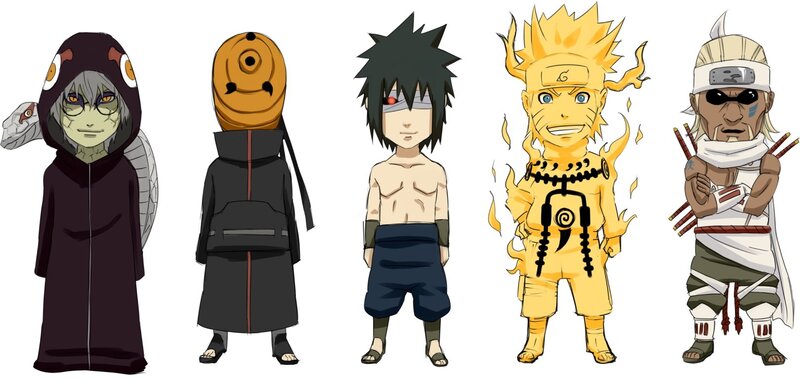 Naruto characters chibi art