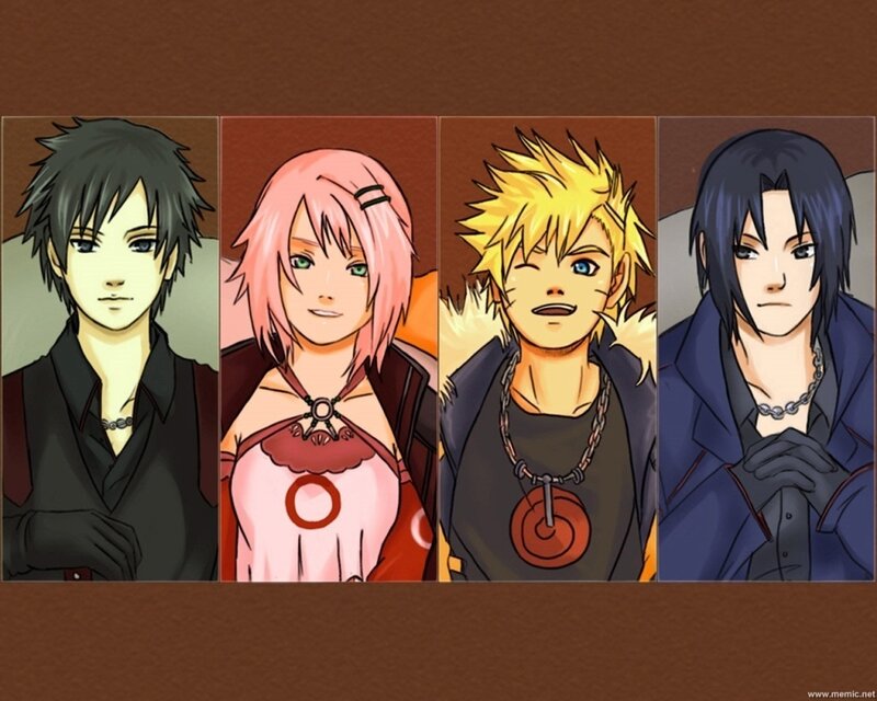 Naruto characters collage