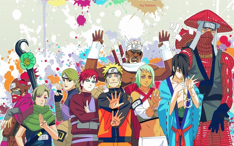 Naruto characters group art