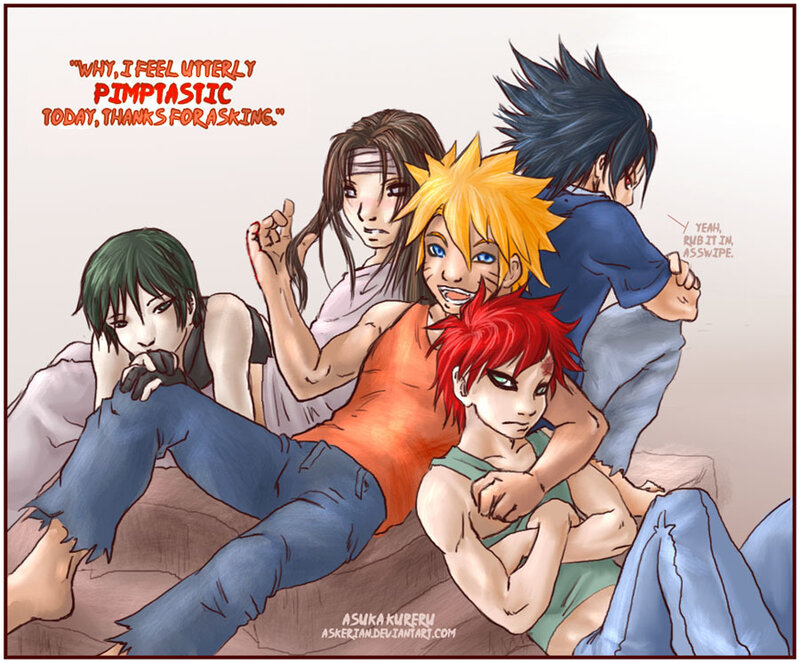Naruto characters group hug